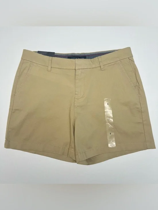 TOMMY HILFIGER Hollywood Shorts Khaki Size 8 Women’s Chino Classic Casual NWT - Picture 2 of 9